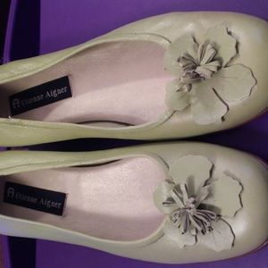 Etienne Aigner Rosette Leather FlatShoes